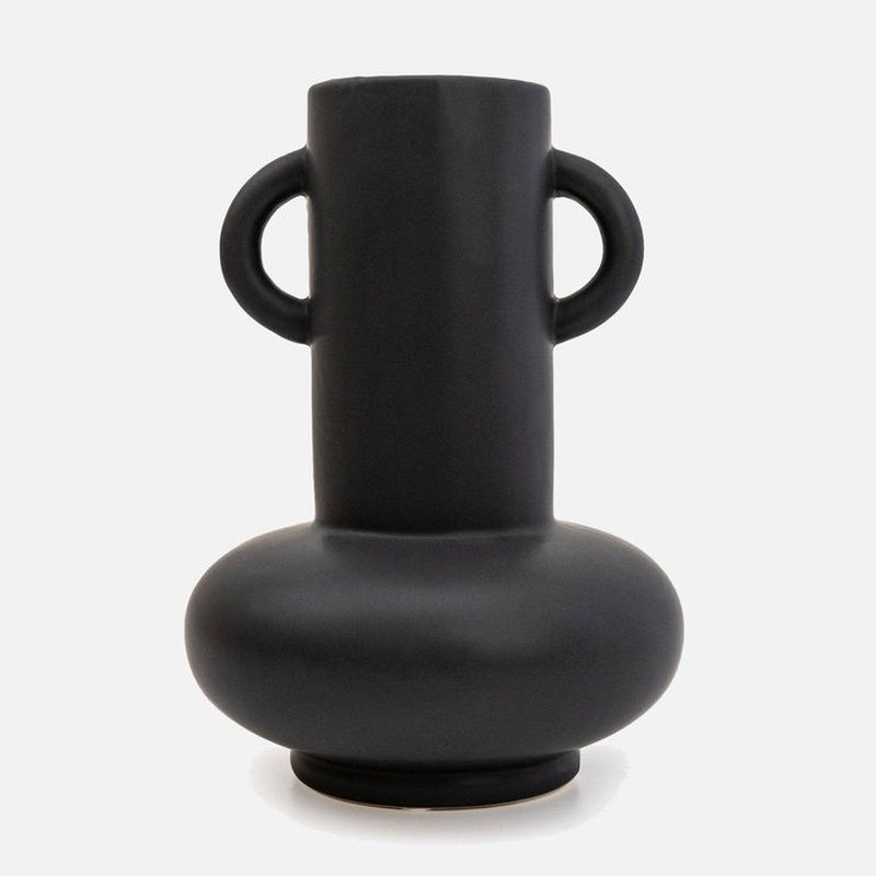 Matte black vase 25cm.