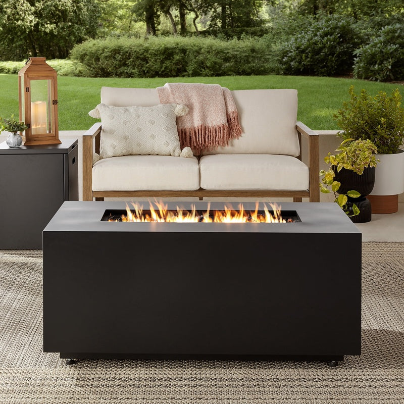 Black fire pit table.